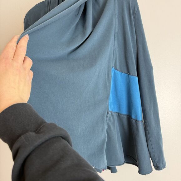 Matilda Jane Cardigan Women Size M Blue Colorblock Open Front Stretch - Picture 6 of 15
